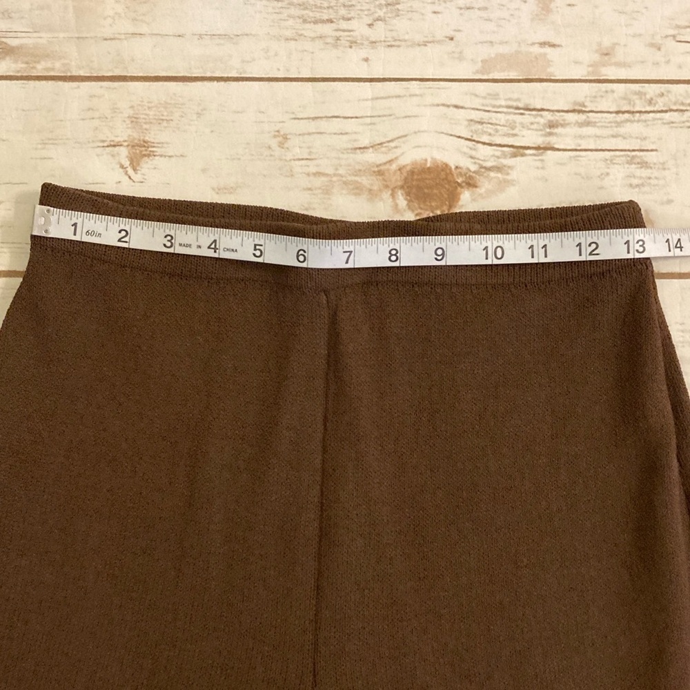 Women's Brown Knit Jacket & Pants Set - Classic Two-Piece - Picture 12 of 16